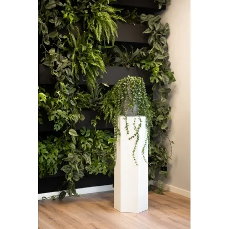 Hexagone socle, blanc, 30 x 100 cm