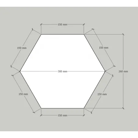 Hexagone socle, blanc, 30 x 100 cm