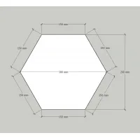 Hexagone socle, blanc, 30 x 100 cm