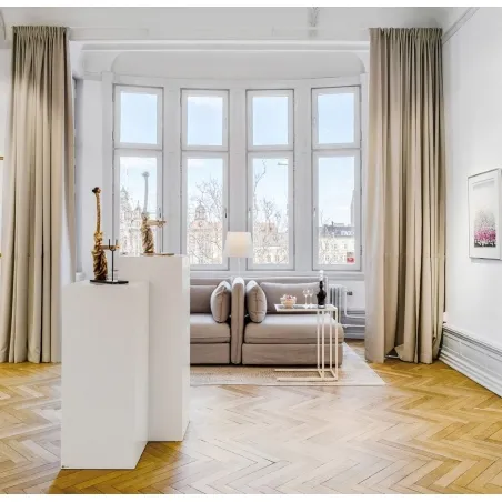 Socle MDF blanc satiné | Colonne blanc décorative | Pilier blanc