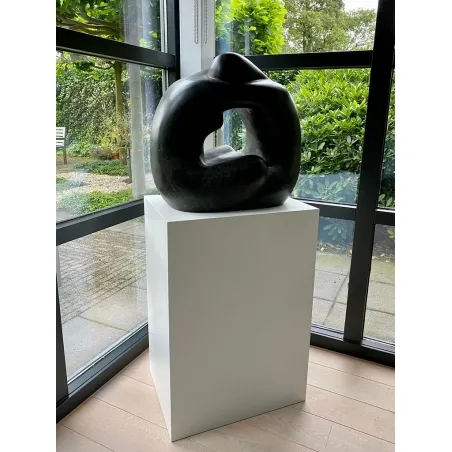 Socle MDF blanc satiné | Colonne blanc décorative | Pilier blanc