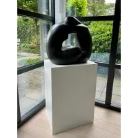 Socle MDF blanc satiné | Colonne blanc décorative | Pilier blanc