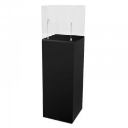Socle noir, 50 x 50 x 100 (lxLxh) avec cloche 50 x 50 x 50 cm et 2x LED