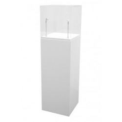Socle blanc, 50 x 50 x 100 (lxLxh) avec cloche 50 x 50 x 50 cm et 2x LED