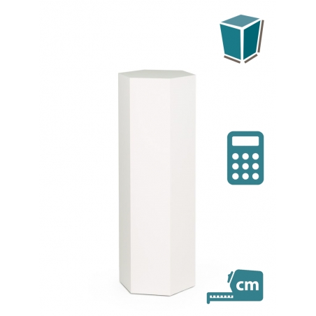 Hexagone socle, blanc, sur mesure
