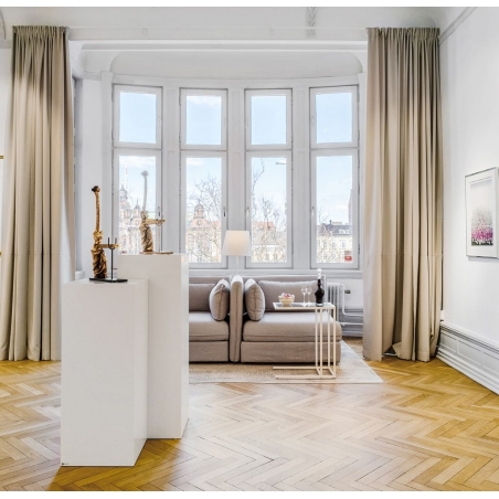 Socle MDF blanc satiné | Colonne blanc décorative | Pilier blanc