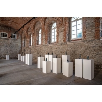 Socle MDF blanc satiné | Colonne blanc décorative | Pilier blanc