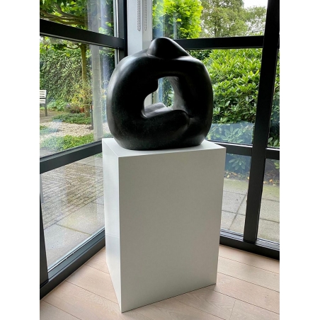 Socle MDF blanc satiné | Colonne blanc décorative | Pilier blanc