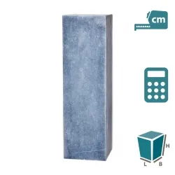 Colonne Pierre Bleu polie, coins a onglet (creux), sur mesure