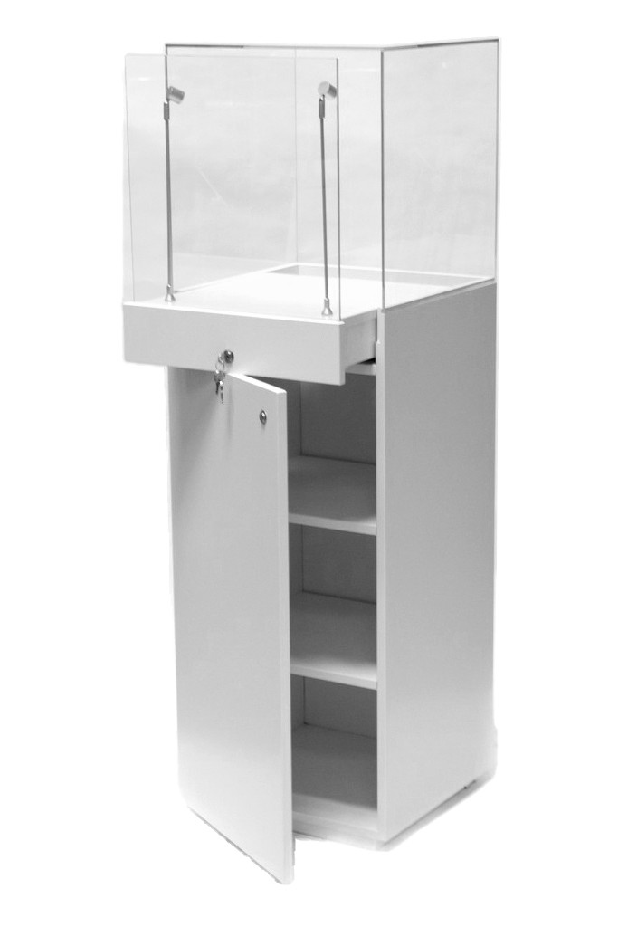 Socle vitrine blanc